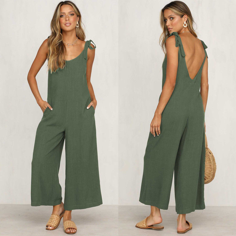 Ivy - Leichtgrüner ärmelloser Jumpsuit