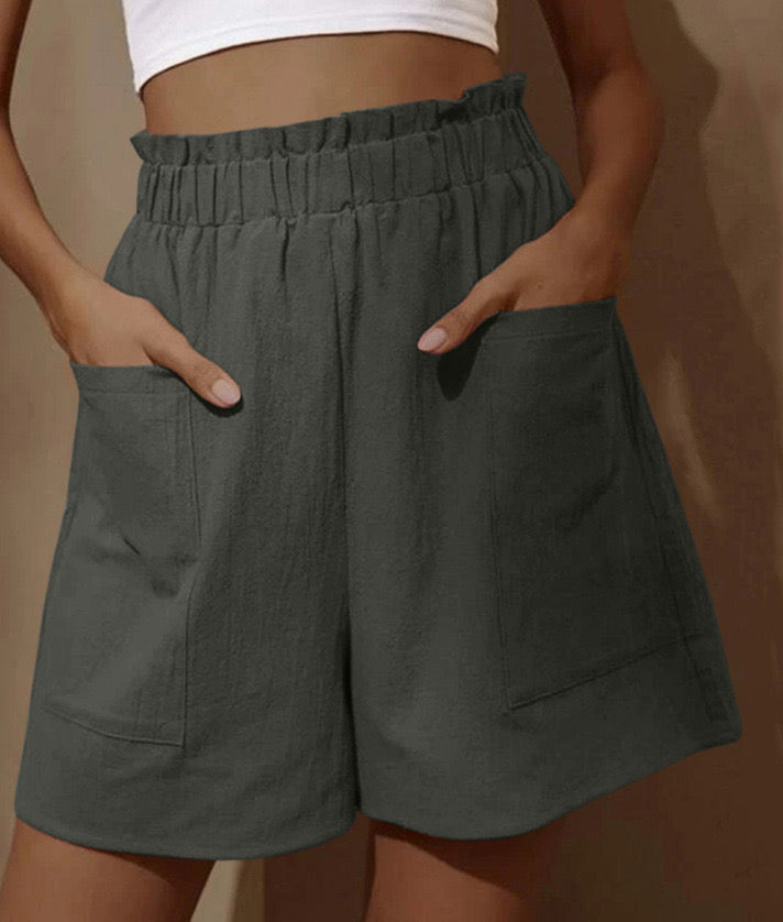 Weiße High-Waist Shorts - Fleur