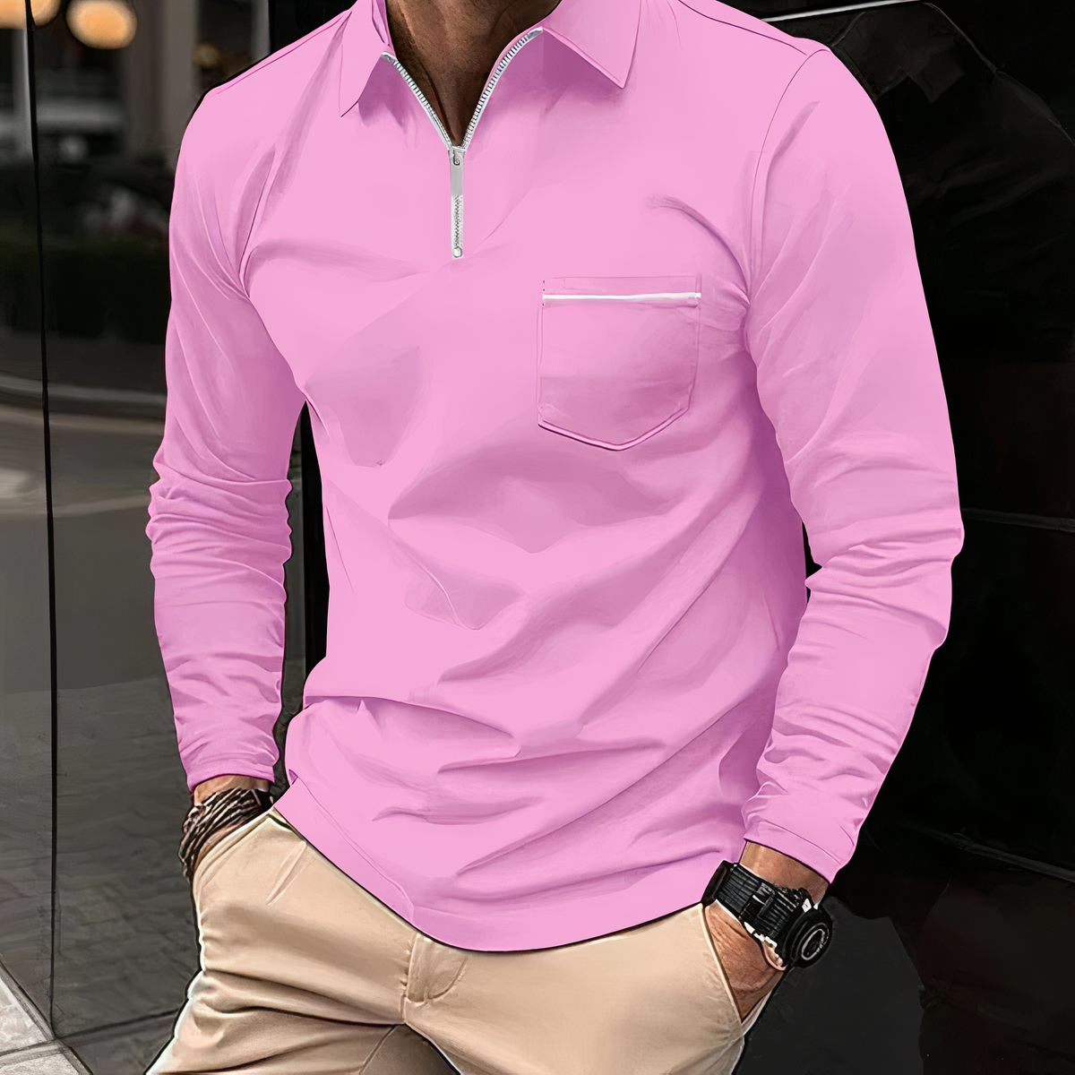 Langärmeliges Poloshirt für Männer