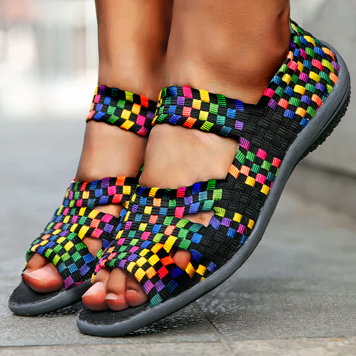 Bunte Gewebte Flache Schuhe - Kesia