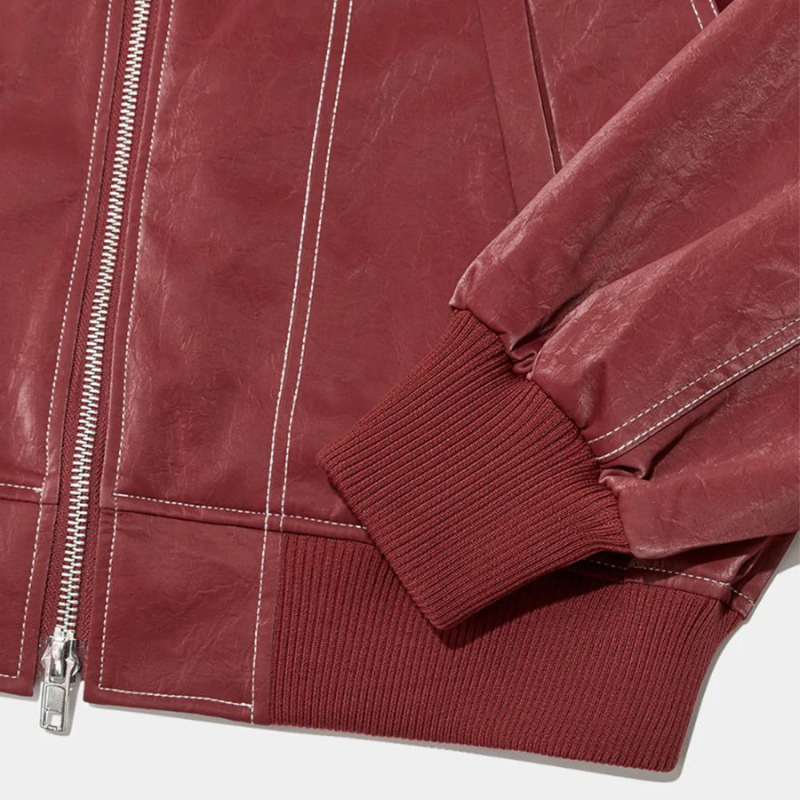 Übergroße Jacke mit Kontrastnähten Rot für Frauen