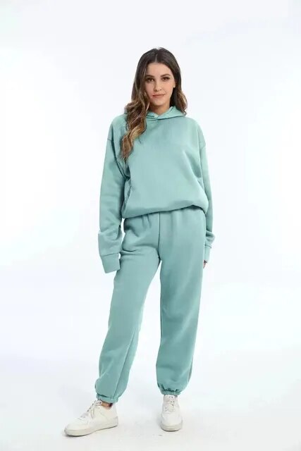 Kapuzenpulli und Jogginghosen Set für Damen