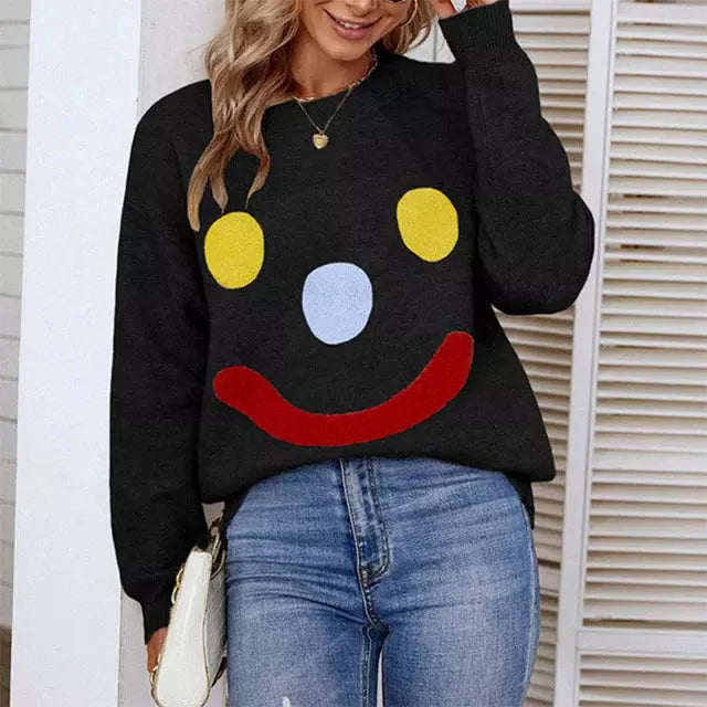 Lässiger Strickpullover Mit Smiley