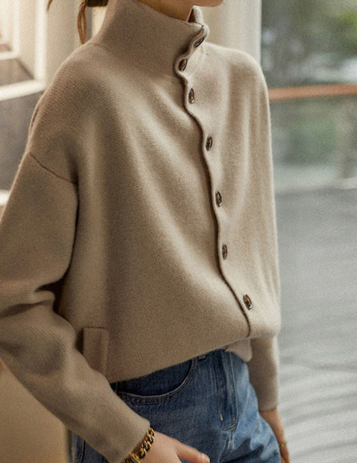 SIENNA | Lockerer Camel Rollkragenpullover