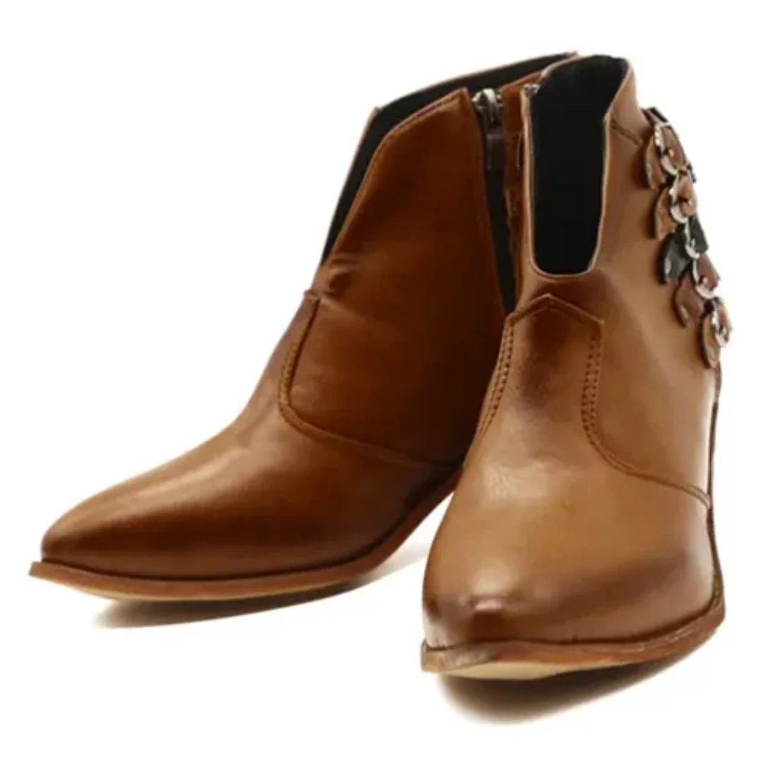 Maribelim | Damen Elegante Schnallen Stiefel | Absätze