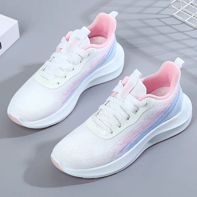 Weiß-Rosa Mesh Sneakers - Mila