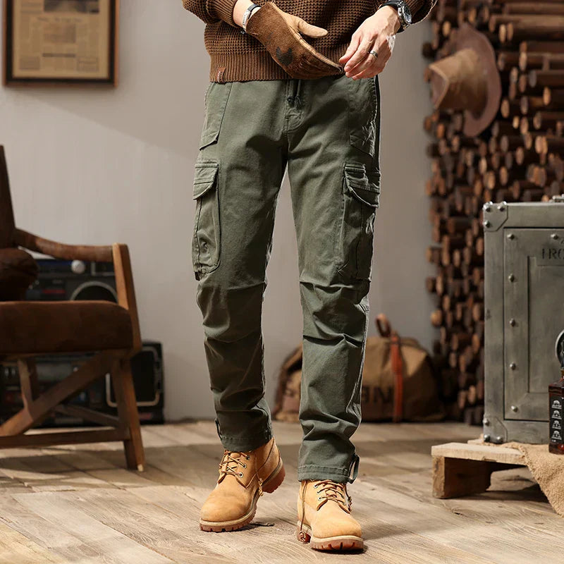 Joaquim - Schwarze Slim-Fit Militär-Cargohose