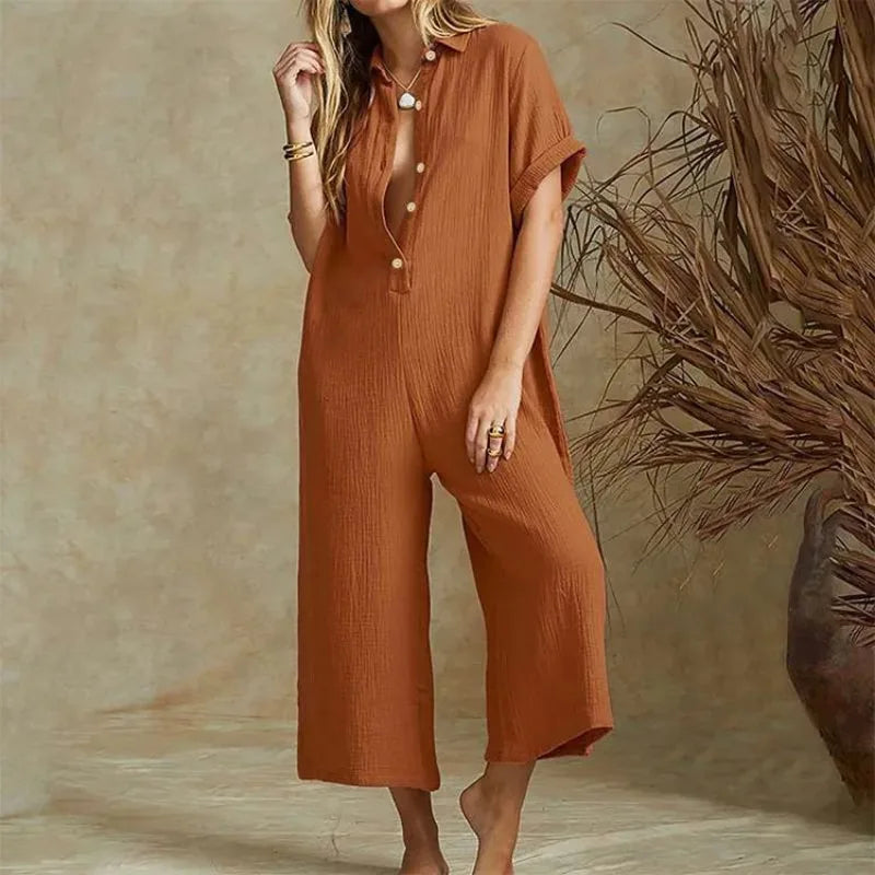 Quincey - Weißer eleganter lässiger Jumpsuit