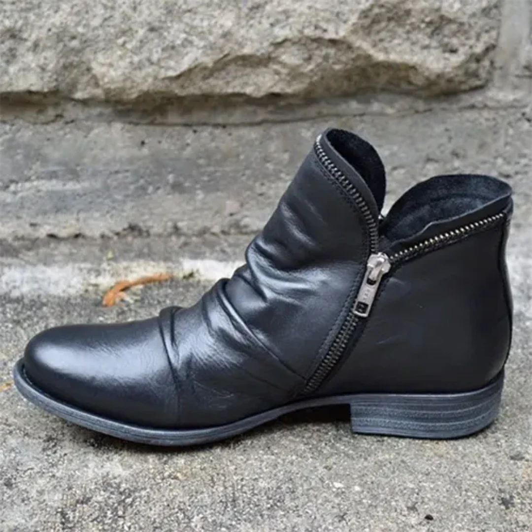 Nildana | Damen Stylische Reißverschluss Stiefel | Wasserdicht