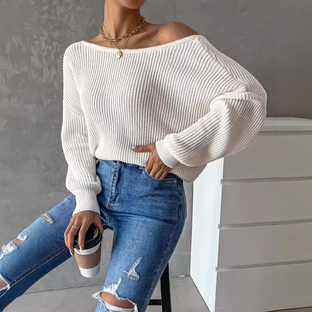 Eleganter Strickpullover Mit Rückenausschnitt Für Frauen