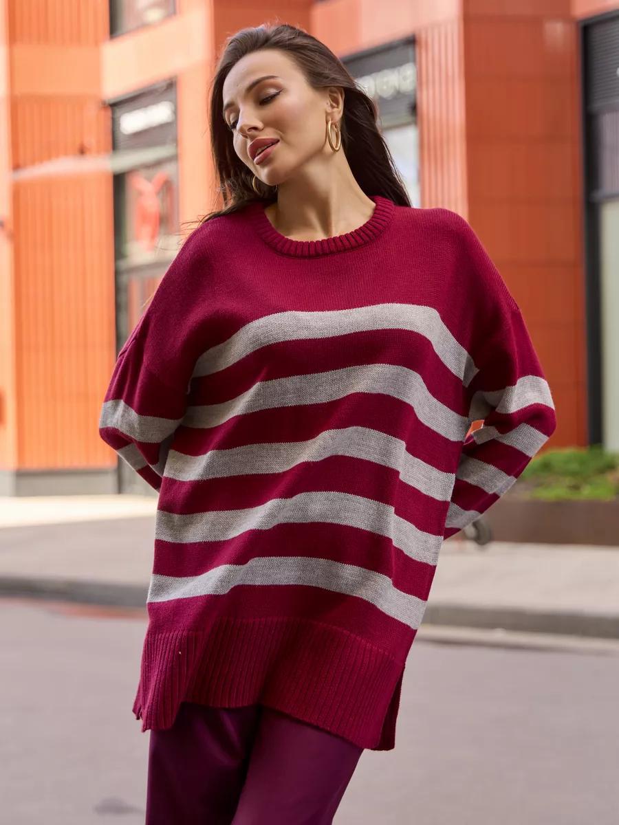 Stylischer Oversize-Pullover mit Streifen für Damen