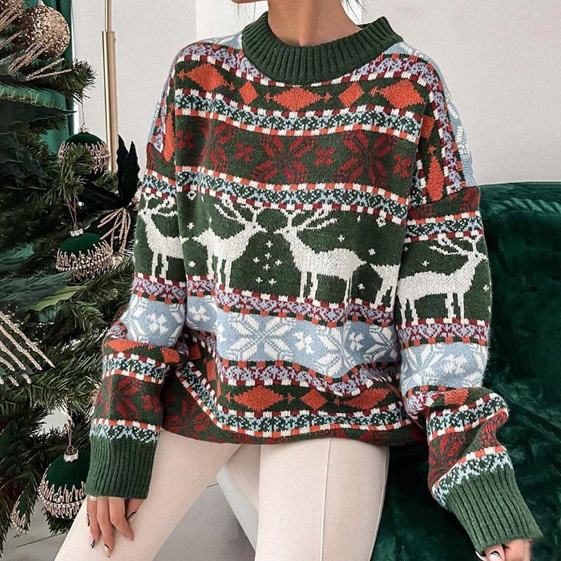 Vintage-Weihnachtspullover für einen Nostalgischen Look Für Frauen