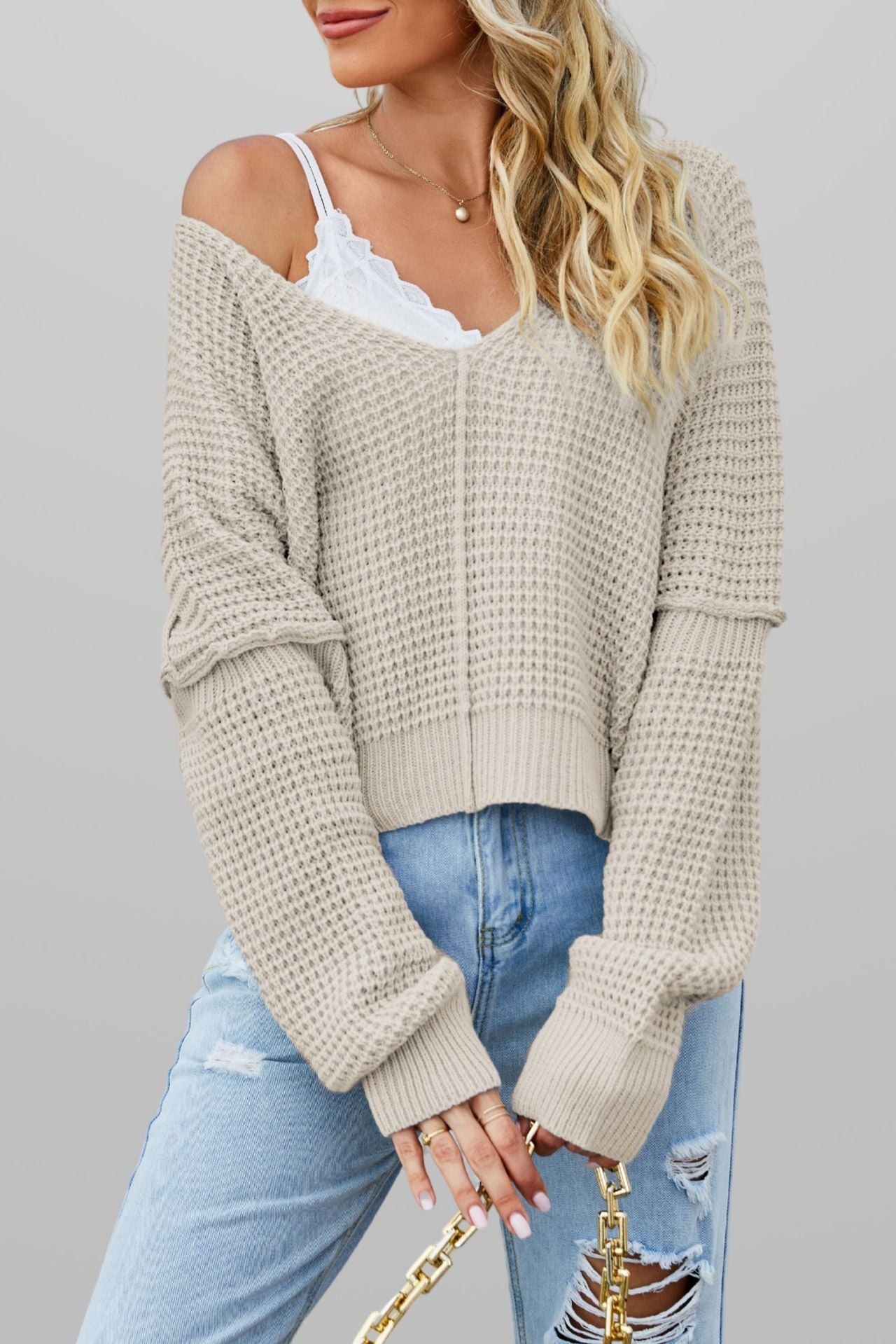 Kuscheliger Off-Shoulder-Strickpullover