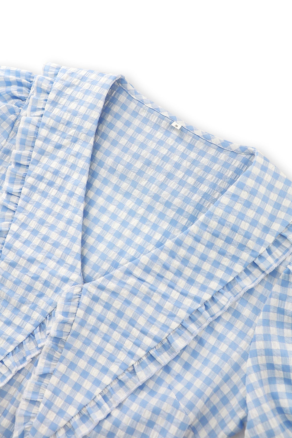 Kleid mit Volant und Gingham-Muster