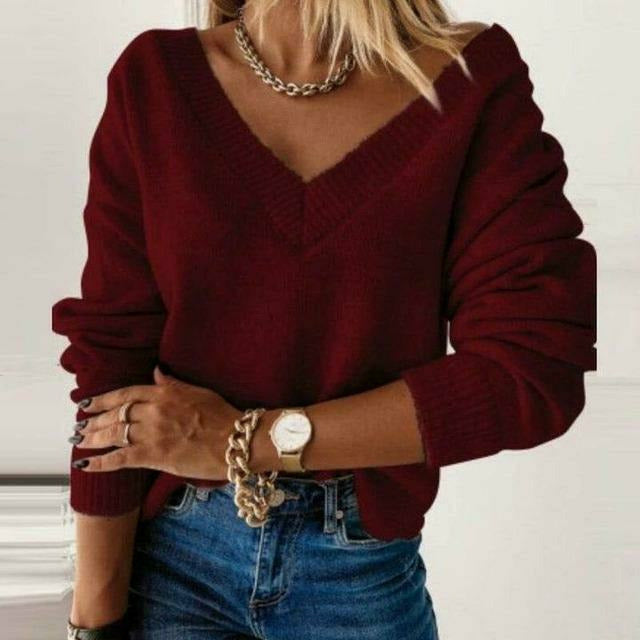 Eleganter Pullover Mit V-Ausschnitt