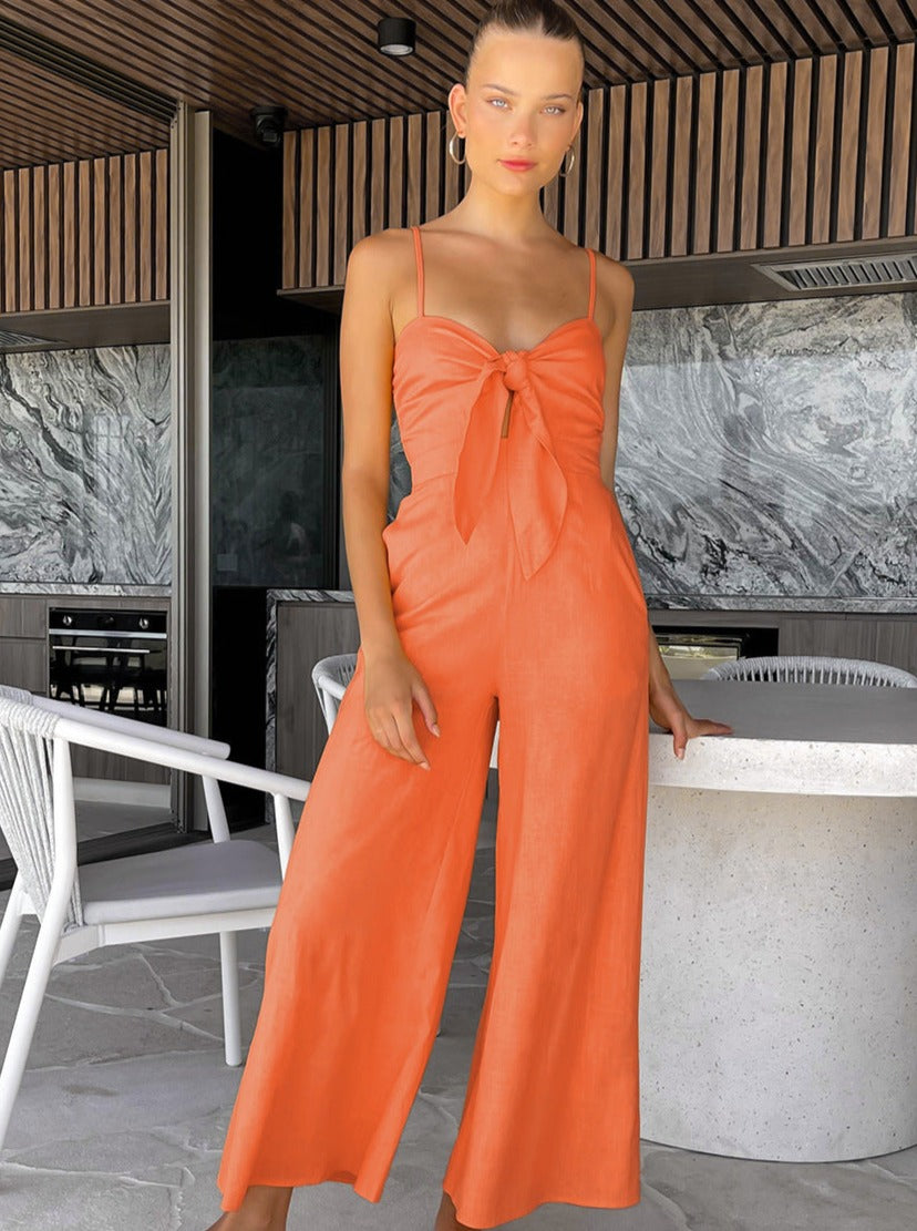 Jumpsuit mit Bändern in verkaufter Farbe