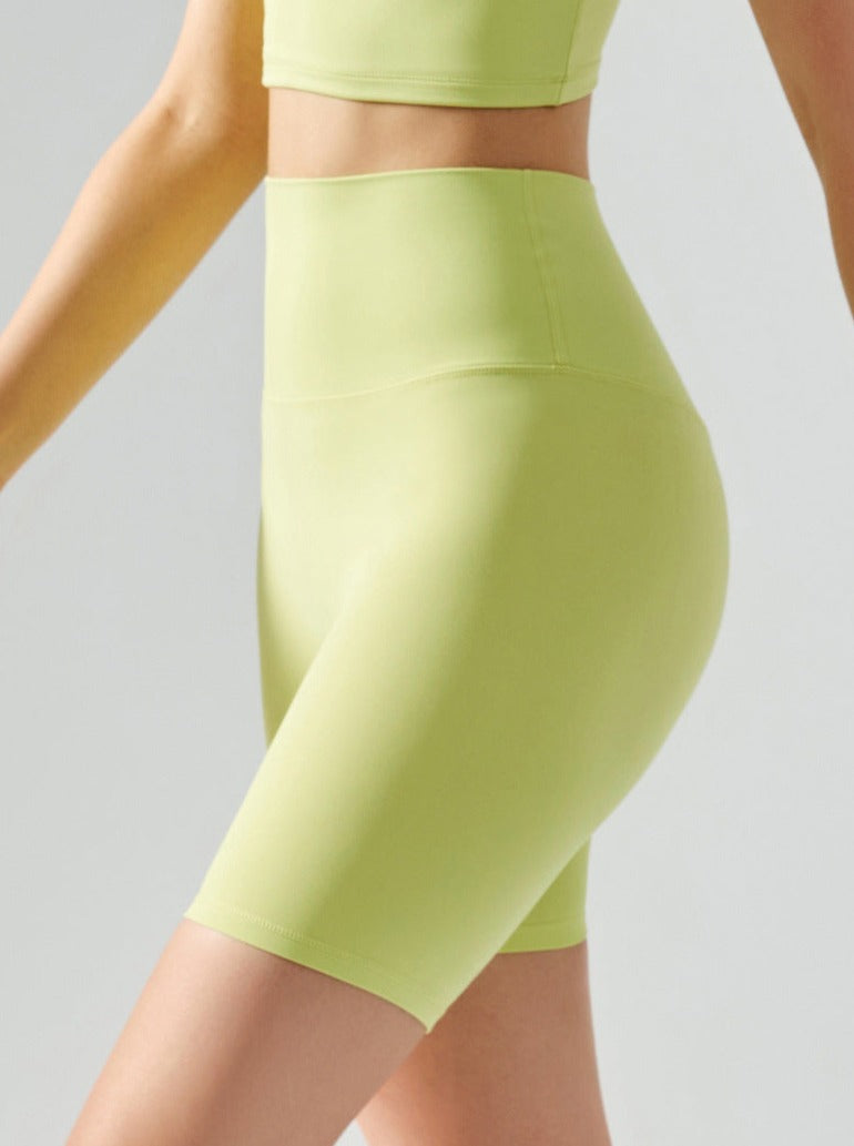 Yoga-Shorts mit hoher Taille, elastisch, nahtlos