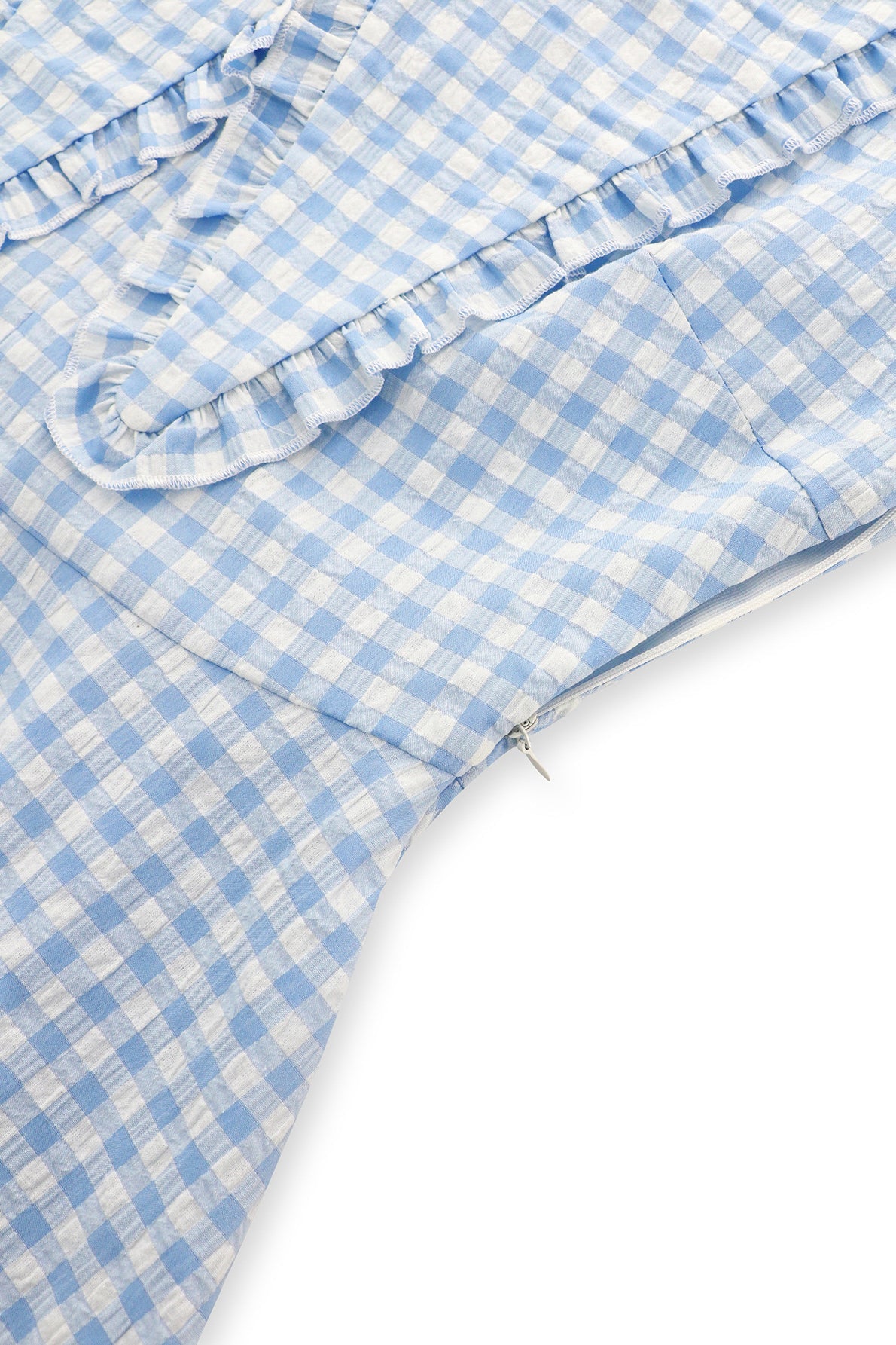 Kleid mit Volant und Gingham-Muster