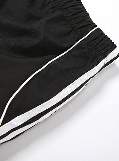 Elegante schwarze Baggy Jogginghose