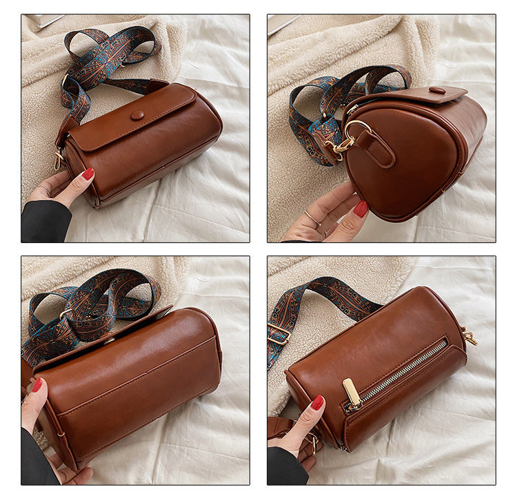 Stilvolle Vintage-Schultertasche aus Leder