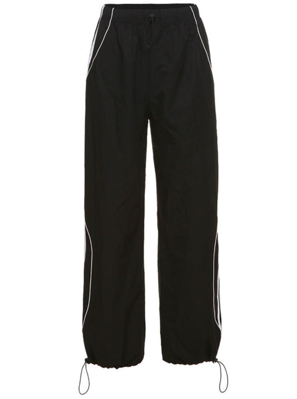 Elegante schwarze Baggy Jogginghose