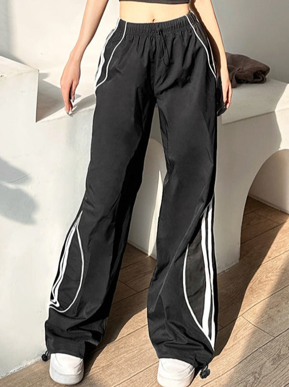 Elegante schwarze Baggy Jogginghose