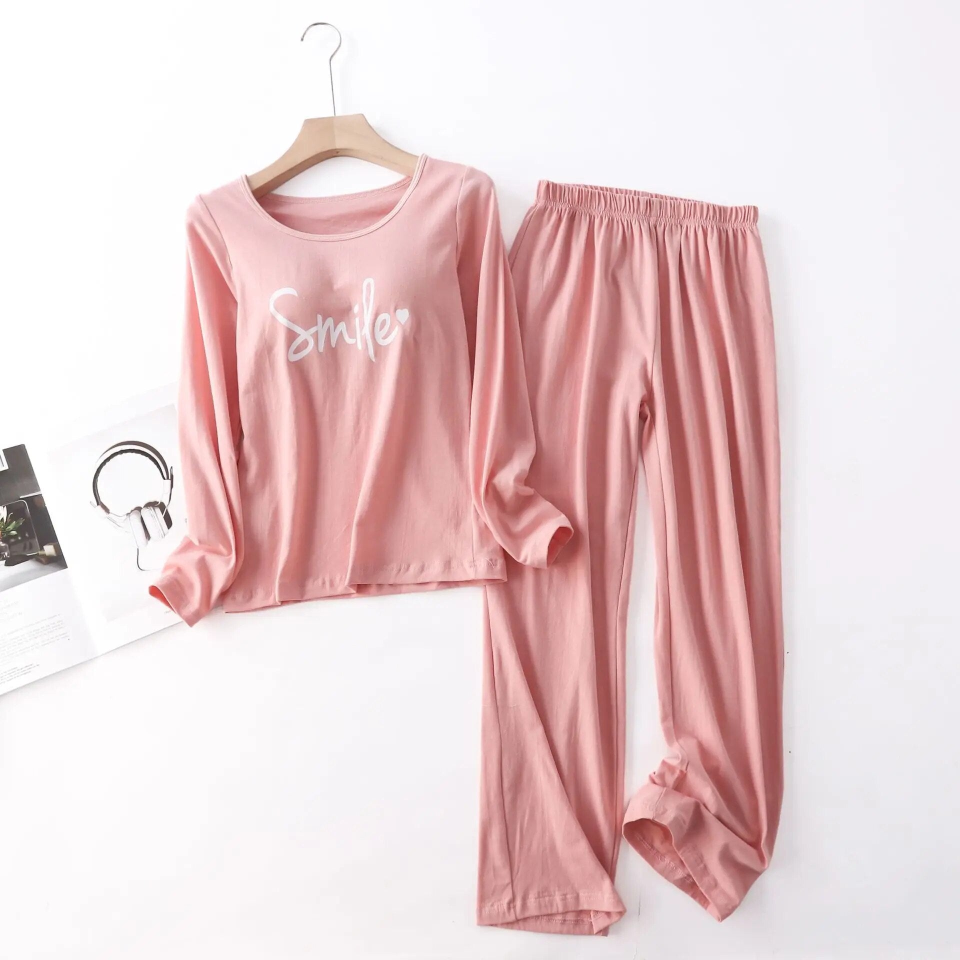 Pyjama-Set für Damen mit langen Ärmeln