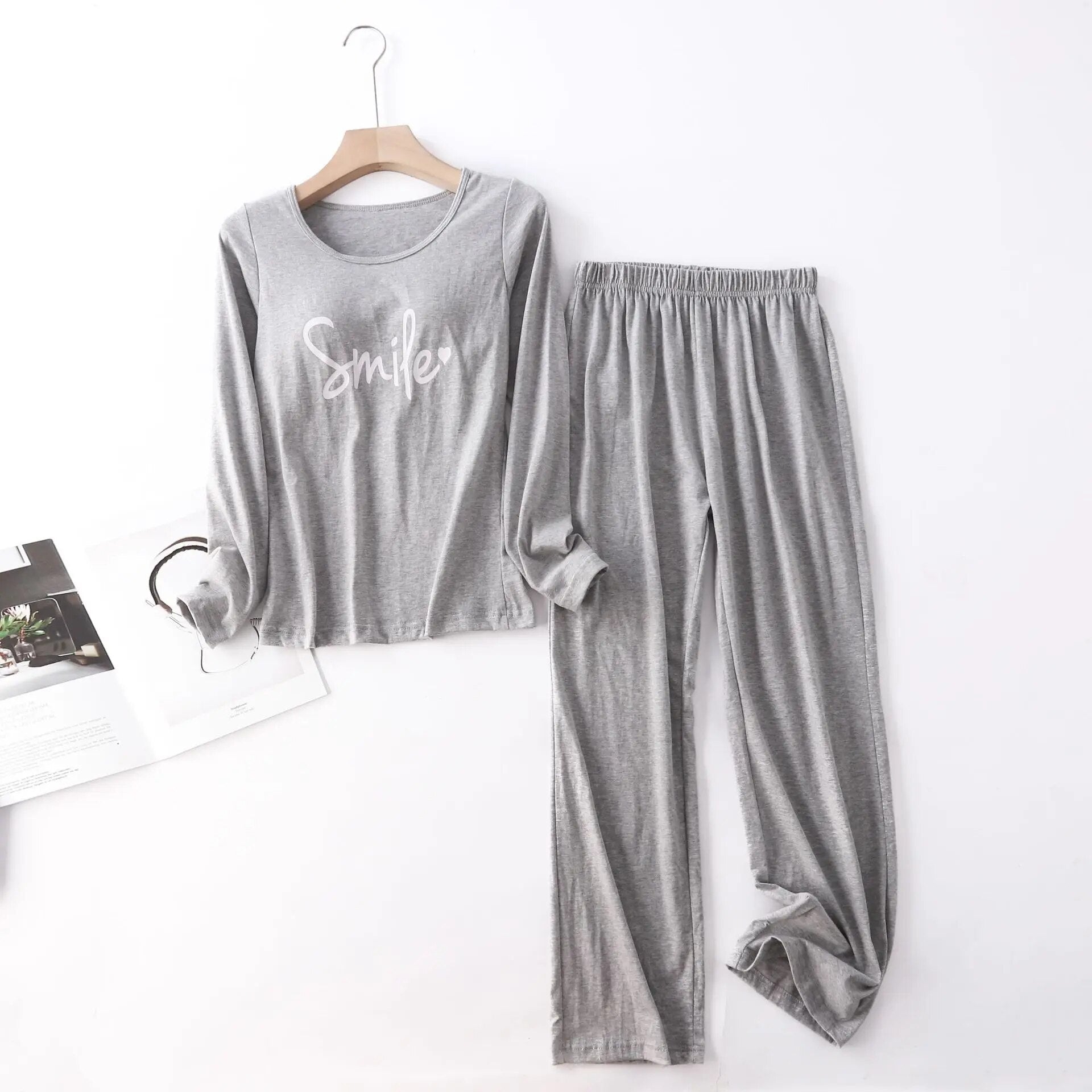 Pyjama-Set für Damen mit langen Ärmeln