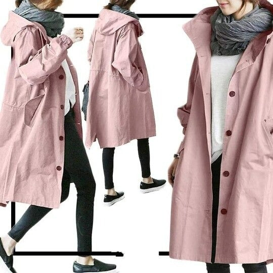 Wasserdichte Parka-Jacke mit Kapuze für Frauen