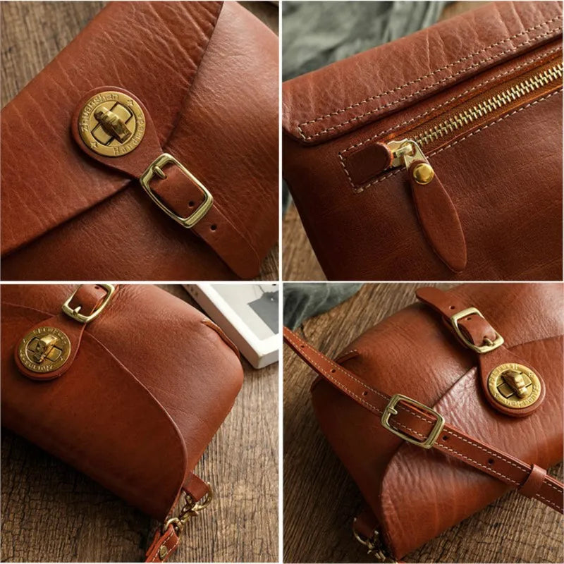 Amalie™ | Elegante Satteltasche aus echtem Leder im Vintage-Stil