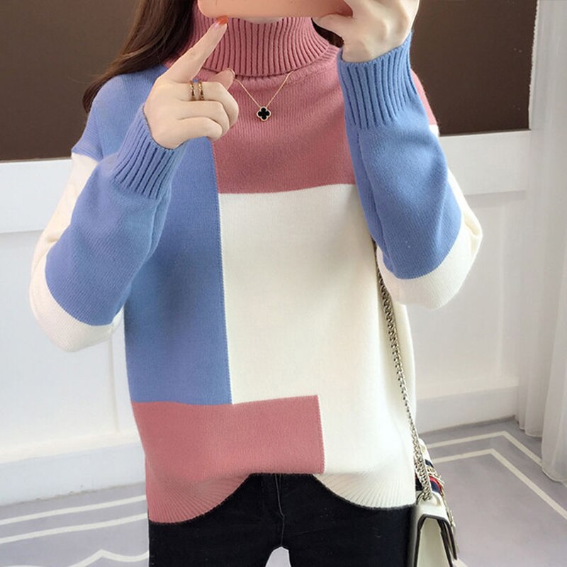 Trendiger Colorblock-Pullover Für Mutigen Stil Und Komfort Für Frauen