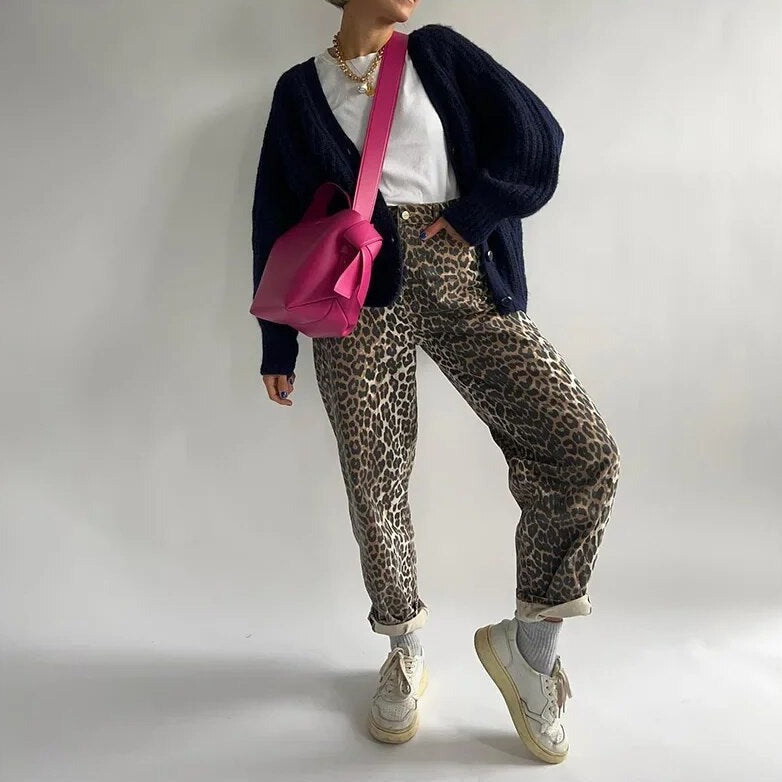 Leopard Druck Hose für Damen