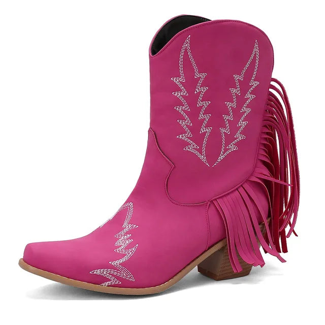 Jenny™ - Cowboy Stiefeletten mit Fransen-Tassel