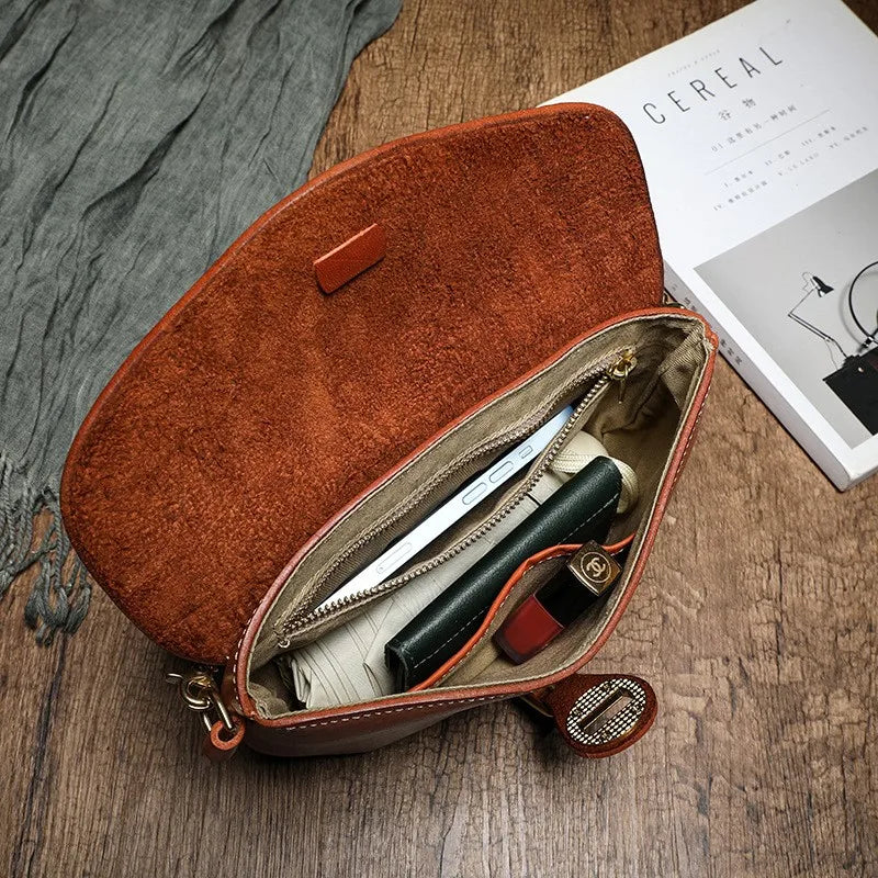 Amalie™ | Elegante Satteltasche aus echtem Leder im Vintage-Stil