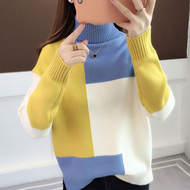 Trendiger Colorblock-Pullover Für Mutigen Stil Und Komfort Für Frauen