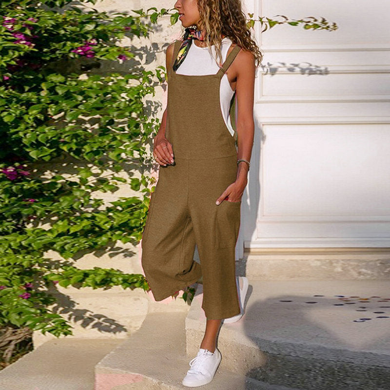 Zoey - Khaki Bohemian Jumpsuit