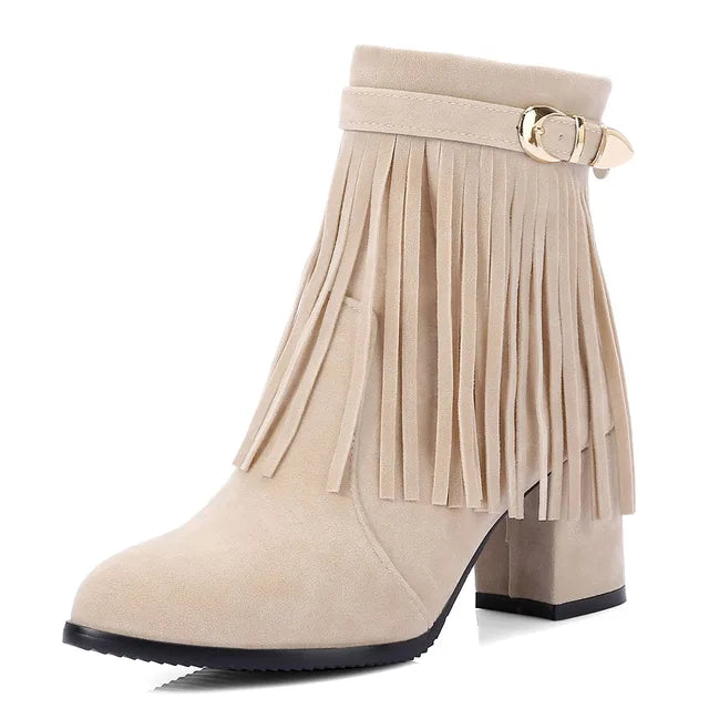 Jenny™ - Cowboy Stiefeletten mit Fransen-Tassel