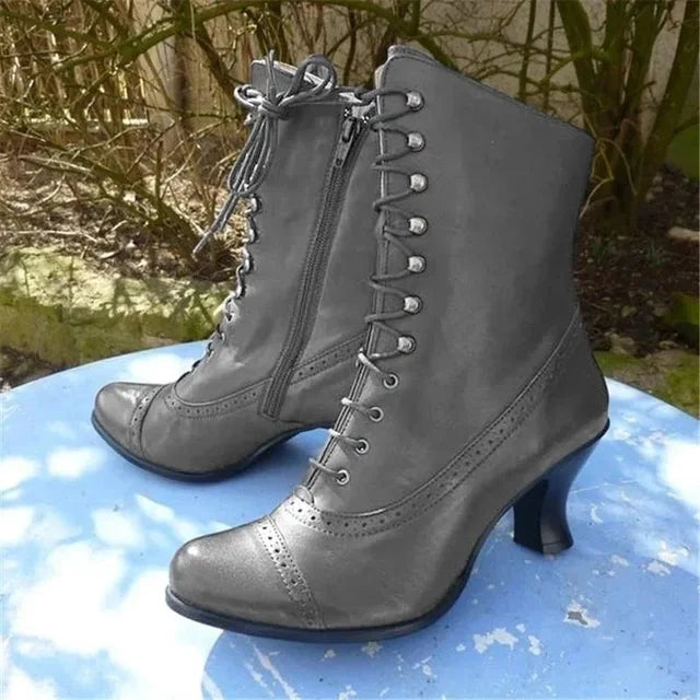 Vicky™ - Viktorianische Schnürstiefel Mit Hohem Absatz