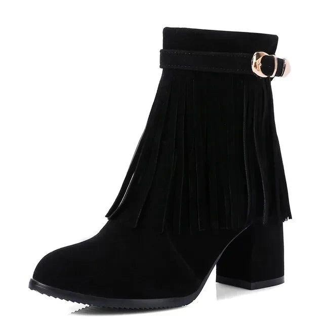 Jenny™ - Cowboy Stiefeletten mit Fransen-Tassel