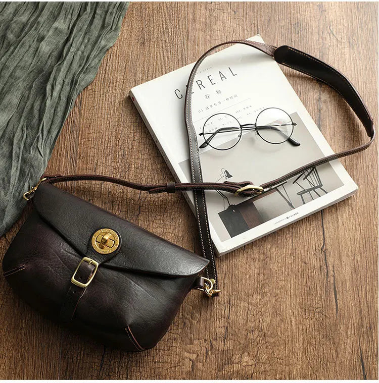 Amalie™ | Elegante Satteltasche aus echtem Leder im Vintage-Stil