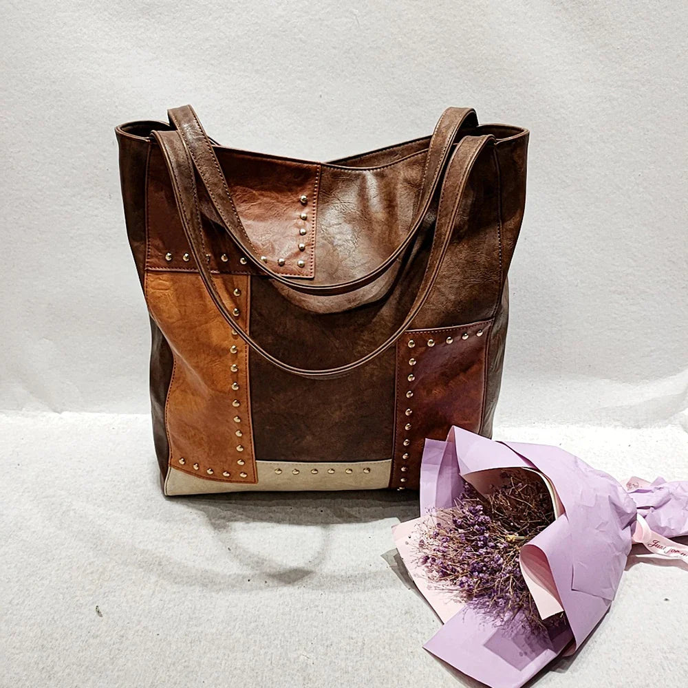 Inga™ | Vintage Patchwork-Tasche aus Leder