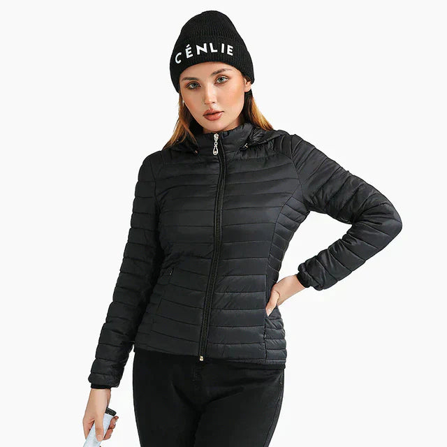 Warme Winterjacke mit Kapuze für Frauen