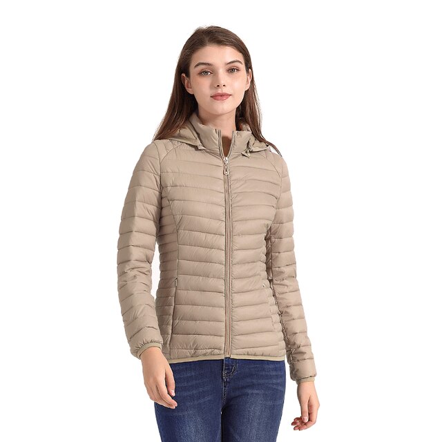 Warme Winterjacke mit Kapuze für Frauen