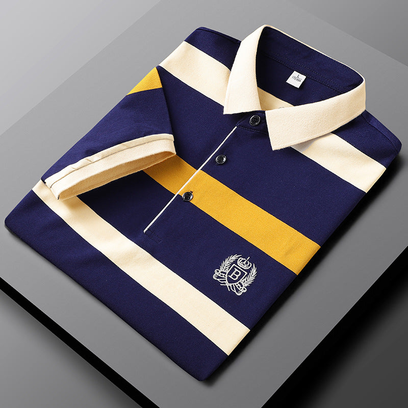 Sebastian Striped Premium Men's Polo | Klassischer Stil | Gesticktes Logo