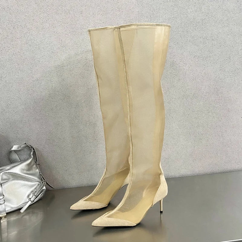 Bella | Overknee Stiefel Damen mit Absatz und Reißverschluss