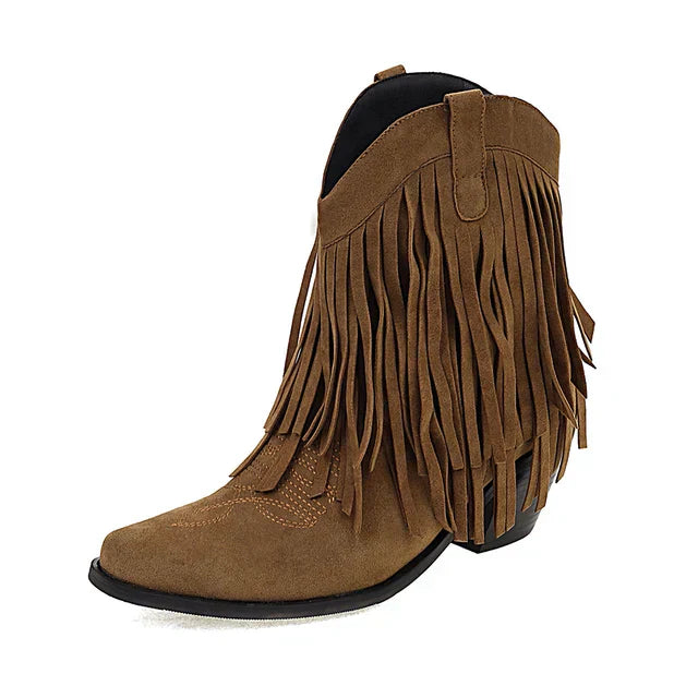 Jenny™ - Cowboy Stiefeletten mit Fransen-Tassel