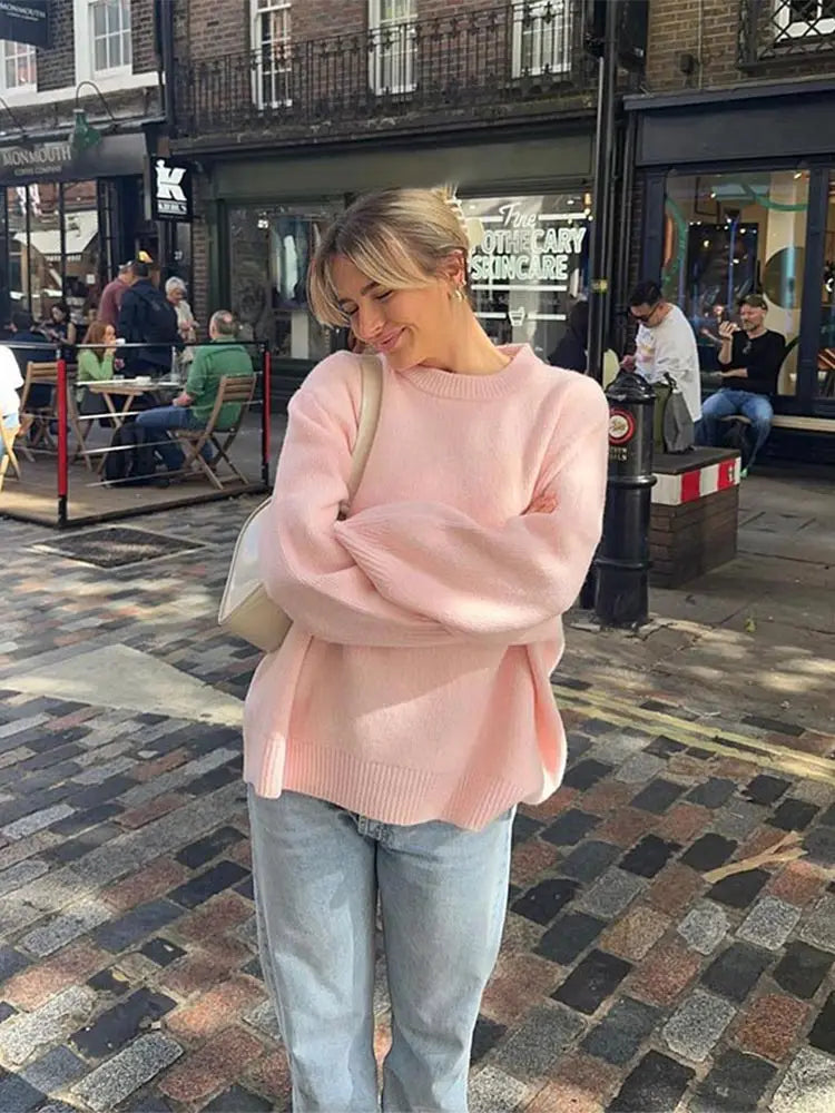 Yune | Süßer rosa strickpullover für damen