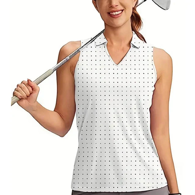 Klarissa - Schwarze Tennis-Polo-Tanktop