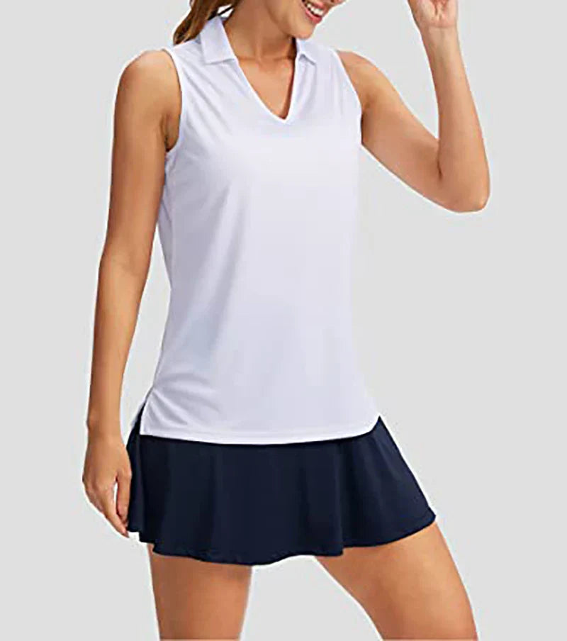 Klarissa - Schwarze Tennis-Polo-Tanktop