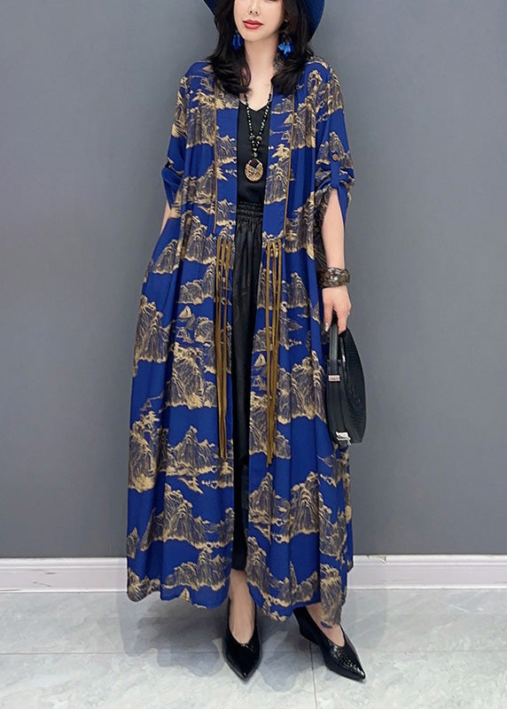 Willow Faith | Peter Pan Kragen Print Slim Maxi Trench Mäntel Langarm